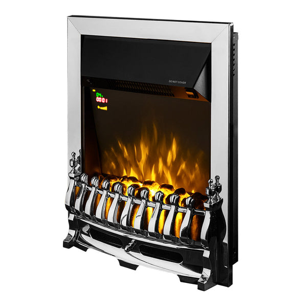 Camino Elettrico da Incasso 59,5x48,5x12 cm Effetto Fiamma 2000W Galileo silver Argento sconto