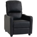 Poltrona Relax Reclinabile Manuale 155° 69x91x100 cm con Poggiapiedi in Pelle PU Nero      