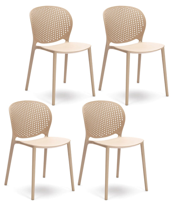 Set 4 Sedie 48x56xH80 cm in Polipropilene Spot Beige sconto