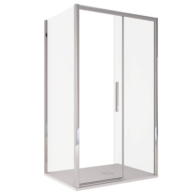 Box Doccia Angolare 70x130 cm 1 Anta Scorrevole in Cristallo Trasparente Bonussi Eliane Varie Misure