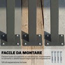 Tenda Laterale Retrattile 420x185 cm Impermeabile e UV 50+ in Alluminio Acciaio e Poliestere Grigio Scuro      