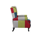 Poltrona Relax Reclinabile 76,5x73x47 cm Push Back in Tessuto Patchwork