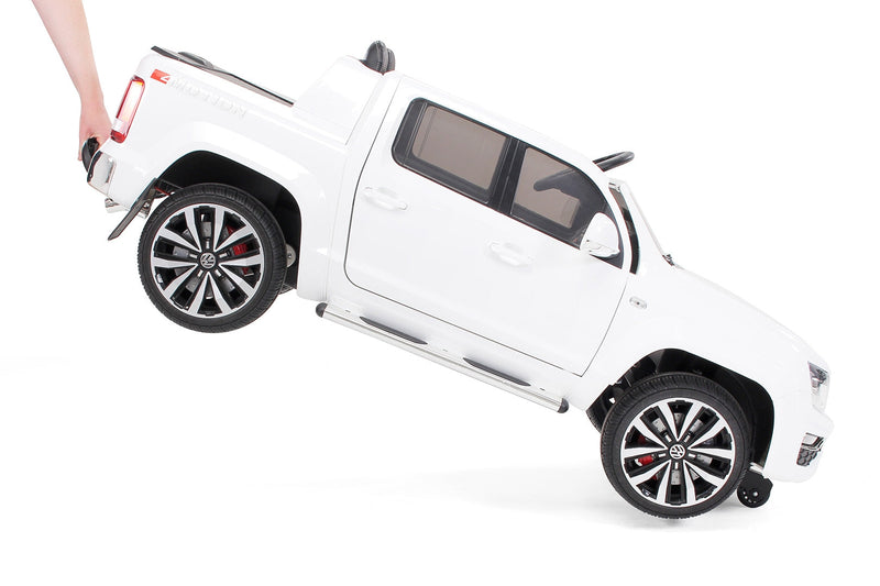 Macchina Elettrica per Bambini 2 Posti 12V con Licenza Volkswagen Amarok Bianca
