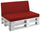 Cuscini per Pallet 120x80 cm Seduta e Schienale in Similpelle Mariotti Reforma Rosso