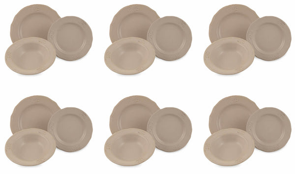 prezzo Servizio Piatti 18 Pezzi in Gres Villa d'Este Home Tivoli Milady Fango