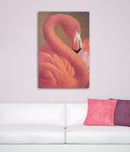 Stampa su Tela con Applicazioni Flamingo 80x3,8x120 cm in Legno e canvas