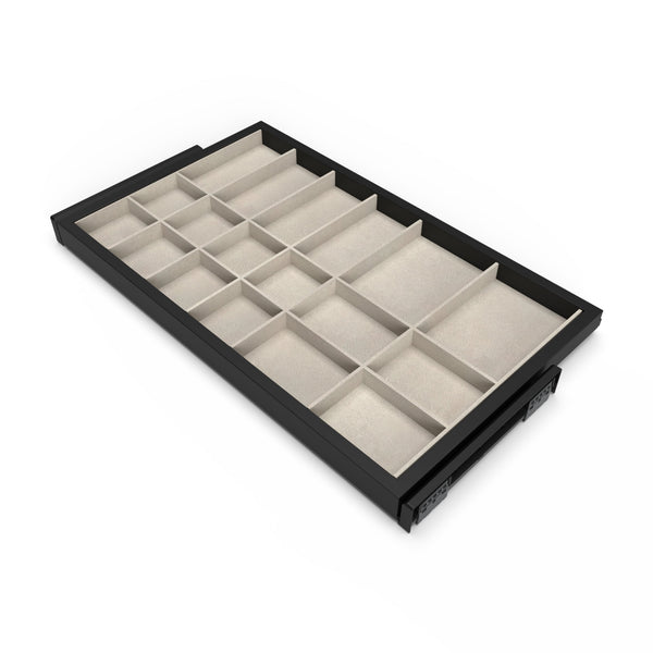 Kit Cassetto Organizzatore e Telaio per Armadio 800 mm in Alluminio e Plastica Emuca Grigio Pietra sconto