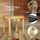 Tavolino da Giardino in Stile Boho Chic Ø50x44 cm in Rattan e Vetro Giallo   
