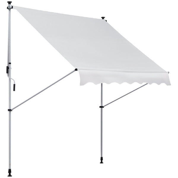 Tenda da Sole a Muro 200x150 cm con Pali di Supporto Bianco sconto
