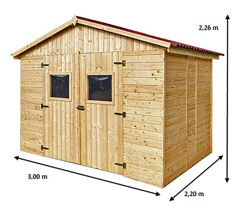 Casetta Box da Giardino 2,8x2 m con Pavimento in Legno Picea Massello 16mm Eden
