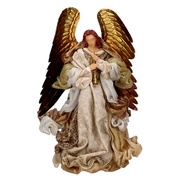 prezzo Angelo tessuto oro con flauto cm xh35,5