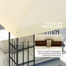 Copertura per Gazebo Pergola 298L x 298P cm in Tessuto Oxford 600D Bianco Crema   