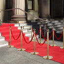 2 Colonnine Separacode Oro con Corda Rossa in Acciaio Inox Ø32x95 cm 