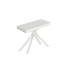 Consolle Allungabile 90-196x40x77 cm Saki Small Bianco Frassino Gambe Bianche 