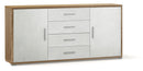 Madia 2 Ante 4 Cassetti 174x84x41 cm Noce Stelvio/Ossido Bianco