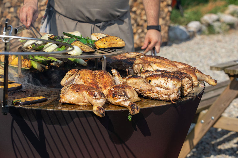 Barbecue a Legna Ø60x66 cm Azalea in Acciaio Effetto Ruggine