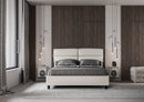 Letto Matrimoniale con Alzata Comoda Imbottito in Similpelle Nandy Bianco Varie Misure