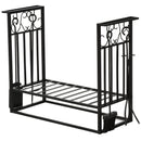 Portalegna Legnaia 75x30x60 cm in Acciaio con Attrezzi  Nero