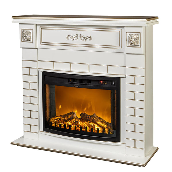 Camino Elettrico da Pavimento 100,5x115x33 cm Effetto Fiamma 1500W Orion & Zakinthos Bianco online