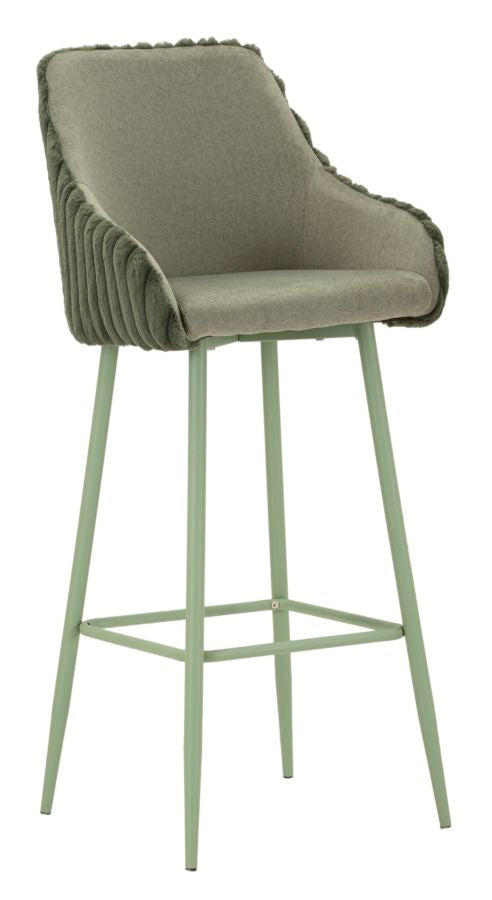 Sgabello Bar Alaska A Verde Set 2 Pz 52x46x111 cm in Compensato e Spugna e Ferro e Poliestere Verde acquista