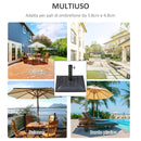 Base per Ombrellone da Giardino Ø38 a Ø48 44x44x32 cm in Resina e Acciaio Nero