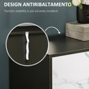 Mobile Multiuso 2 Ante 60x41,5x80 cm in MDF e Acciaio Nero e Bianco
