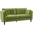 Divano 2 Posti Stile Classico Trapuntato a Bottoni 172x75x82 cm in Velluto Verde 