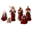 Natività tessuto bordeaux con re magi cm xh81