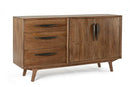 Credenza 2 Ante 3 Cassetti 152x40x85 cm in Legno Marrone