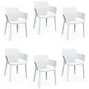 Set 6 Sedie da Giardino 61x54x79h cm Keter Elisa Chair Bianco