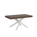 Tavolo Allungabile 160-264x90x77 cm Volantis Noce Telaio Bianco 