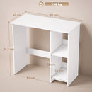 Scrivania per Computer 80x40x74,2 cm con 2 Ripiani Aperti in Truciolato Bianco      