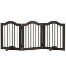Cancelletto per Cani Pieghevole a 3 Sezioni 154,5x29,5x61 cm in Legno Caffè  