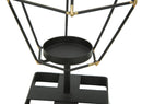 Portacandele Bright Piramid 15x13x29 cm in Ferro Nero e Oro