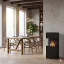 Camino a Bioetanolo da Pavimento 38x38x100 cm Oslo in acciaio Nero