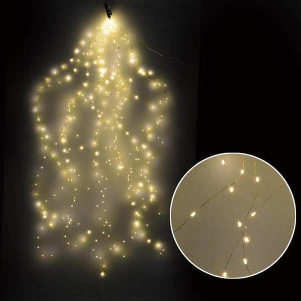 Luci di Natale a Cascata 350 MICROLED H2m Bianco Caldo da Esterno-Interno acquista