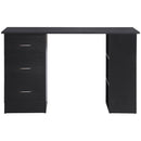 Scrivania PC da Ufficio 3 Ripiani 3 Cassetti 120x49x72 cm in Legno MDF Nera