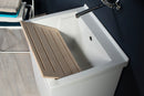 Mobile Lavatoio in Ceramica 2 Ante con Strofinatoio in Legno Massello 60x50x86A cm Olmo Bianco