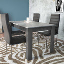 Tavolo Allungabile Gemma 160/200x90x75 h cm in Truciolare bilaminato Antracite e Grigio effetto Cemento