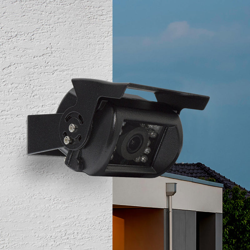 Telecamera Retromarcia per Furgoni e Camper 18 Led Infrarossi Retrocamera Nero