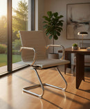 Poltrona da Ufficio Attesa Dallas con Braccioli 54x62x89 cm in Pelle Sintetica Tortora      