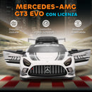 Macchina Elettrica Bambini 3-8 Anni Licenza Ufficiale Mercedes AMG 12V con Telecomando Luci LED Bianco      