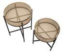 Set 2 Portavasi Ø40x50-35x40 cm in Metallo Ciotole Rimovibili