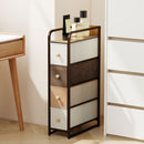 Cassettiera Salvaspazio 20x47x84,5 cm con 4 Cassetti Pieghevoli in Tessuto Acciaio e Legno Multicolore      