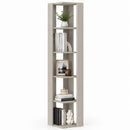 Libreria Angolare 34x34x161 cm Scaffale Salvaspazio 5 Ripiani in Legno Sabbia     