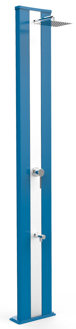 Doccia Solare da Giardino 40L Miscelatore e Lavapiedi Arkema Dada S Fascia Inox Light Blu prezzo