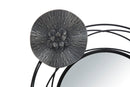 Pannello Specchio Dark Round 117x5,5x49 cm in Ferro Nero e Grigio