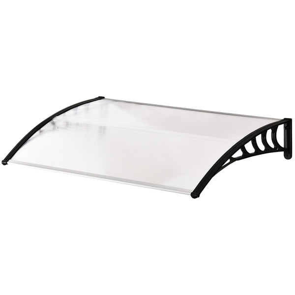 Pensilina Tettoia Moderna 90x150x25 cm in Policarbonato PP e Alluminio Trasparente online