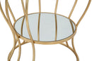 Tavolinetto Flat Ø50x68 cm in Ferro e Specchio Oro e Argento