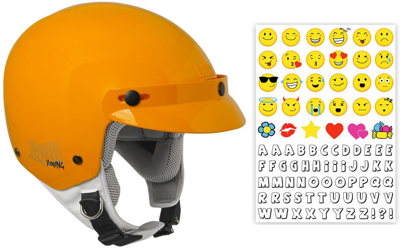 Casco Demi-Jet per Bambini con Frontino CGM Cuba Smile 204S Arancione 
